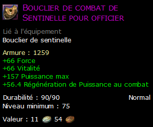 Bouclier de combat de Sentinelle pour officier