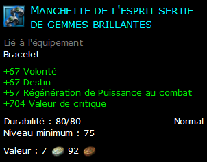 Manchette de l'esprit sertie de gemmes brillantes