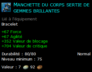 Manchette du corps sertie de gemmes brillantes