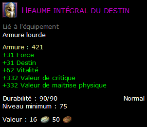 Heaume intégral du destin