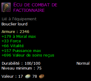 Ecu de combat de factionnaire