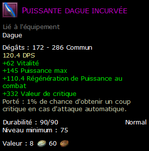 Puissante dague incurvée