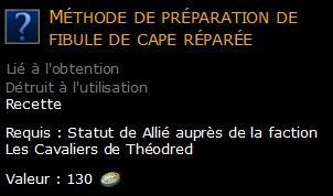 Méthode de préparation de fibule de cape réparée