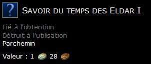 Savoir du temps des Eldar I