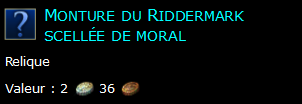 Monture du Riddermark scellée de moral