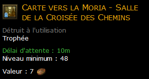 Carte vers la Moria - Salle de la Croisée des Chemins