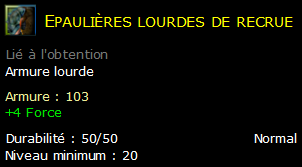 Epaulières lourdes de recrue