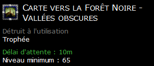 Carte vers la Forêt Noire - Vallées obscures