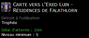 Carte vers l'Ered Luin - Résidences de Falathlorn