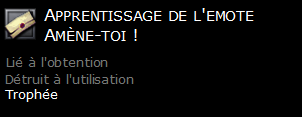 Apprentissage de l'emote Amène-toi !