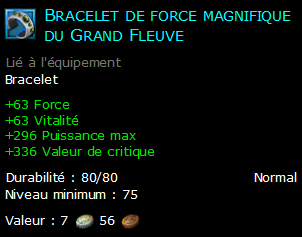 Bracelet de force magnifique du Grand Fleuve