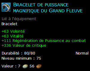 Bracelet de puissance magnifique du Grand Fleuve