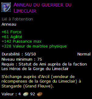 Anneau du guerrier du Limeclair