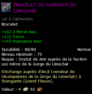 Bracelet du guerrier du Limeclair