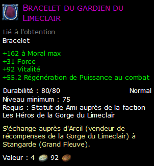 Bracelet du gardien du Limeclair