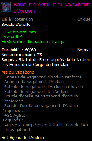 Boucle d'oreille du vagabond d'Anduin