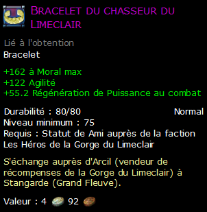 Bracelet du chasseur du Limeclair