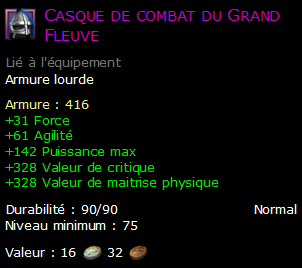 Casque de combat du Grand Fleuve