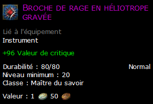 Broche de rage en héliotrope gravée