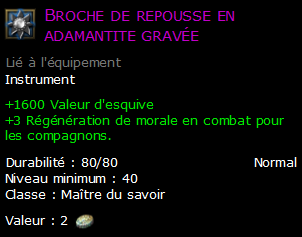 Broche de repousse en adamantite gravée