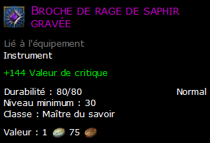 Broche de rage de saphir gravée