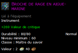 Broche de rage en aigue-marine