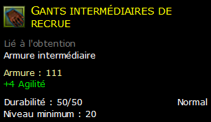 Gants intermédiaires de recrue