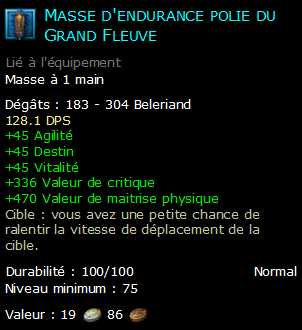 Masse d'endurance polie du Grand Fleuve