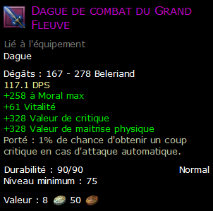 Dague de combat du Grand Fleuve