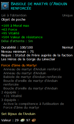 Babiole de martyr d'Anduin renforcée