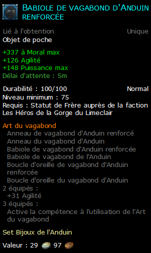 Babiole de vagabond d'Anduin renforcée