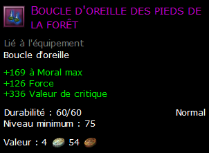 Boucle d'oreille des pieds de la forêt