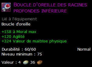 Boucle d'oreille des racines profondes inférieure