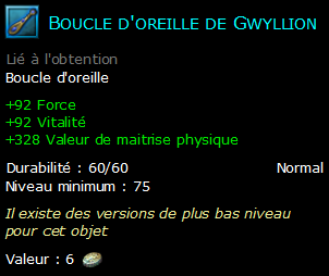 Boucle d'oreille de Gwyllion