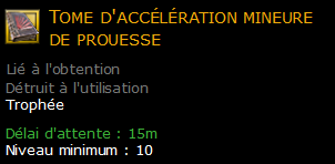 Tome d'accélération mineure de prouesse