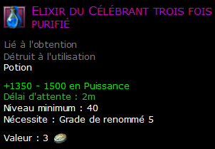 Elixir du Célébrant trois fois purifié