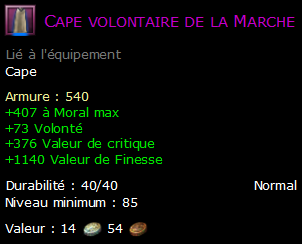 Cape volontaire de la Marche