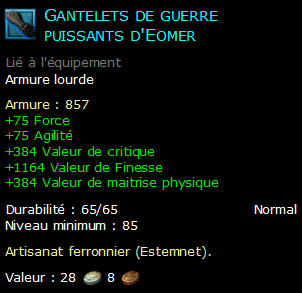 Gantelets de guerre puissants d'Eomer