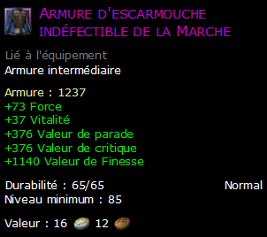 Armure d'escarmouche indéfectible de la Marche