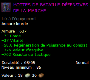 Bottes de bataille défensives de la Marche