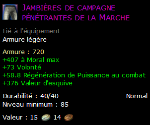 Jambières de campagne pénétrantes de la Marche