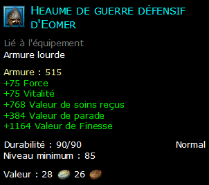 Heaume de guerre défensif d'Eomer