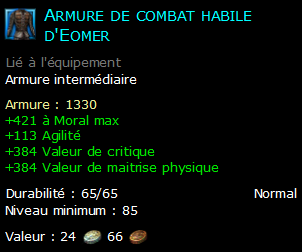 Armure de combat habile d'Eomer