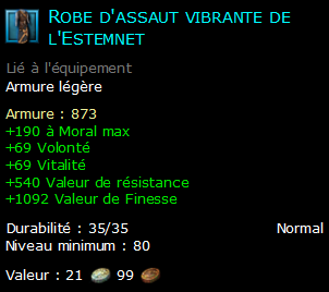 Robe d'assaut vibrante de l'Estemnet