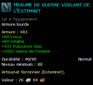 Heaume de guerre vigilant de l'Estemnet