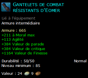 Gantelets de combat résistants d'Eomer