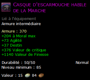 Casque d'escarmouche habile de la Marche