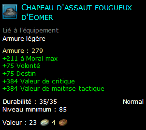 Chapeau d'assaut fougueux d'Eomer