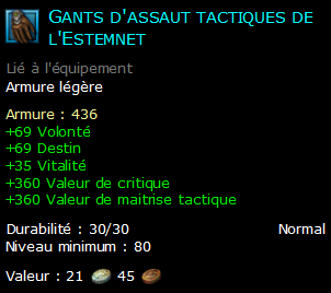 Gants d'assaut tactiques de l'Estemnet