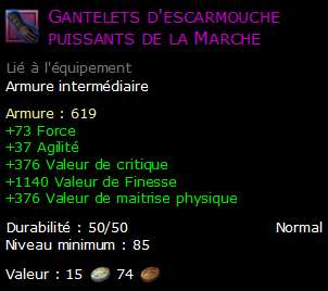 Gantelets d'escarmouche puissants de la Marche